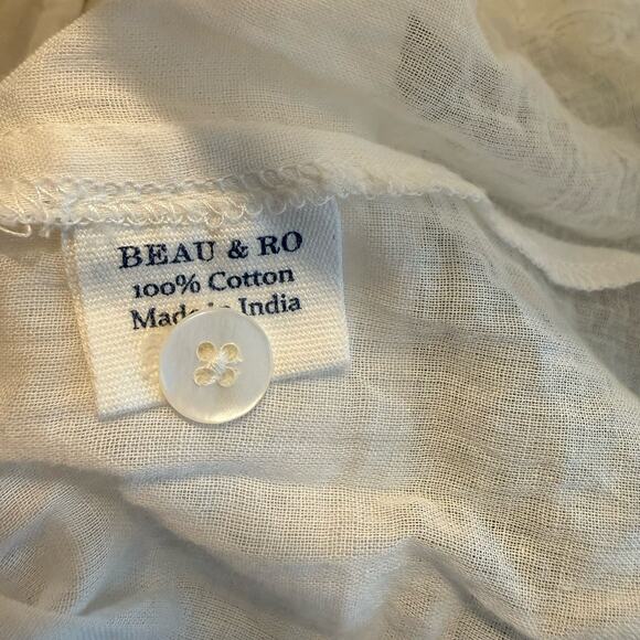 Beau & Ro Annika Dress Sz S Sage Floral Pintuck Ruffle Cottagecore Prairie Maxi - Picture 8 of 14